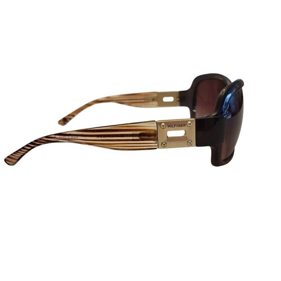 Tommy Hilfiger Brown Signature Oversized Rectangle Sunglasses w New Leather Case - Picture 5 of 14